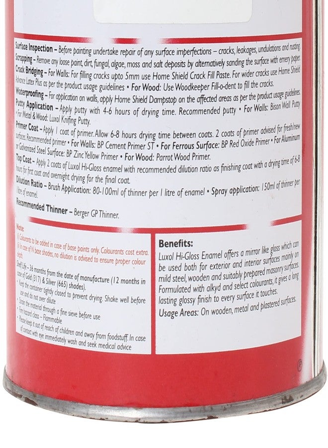 Berger Luxol Hi-Gloss Enamel | Brown | 500ml Mirror-Like Finish | Tough & Durable Oil-Based Paint for Wood, Metal & Masonry | Interior & Exterior Use | Weather Resistant | Green Pro Certified - Image 4